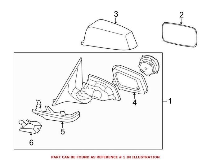 BMW Door Mirror - Front Driver Side 51167282127